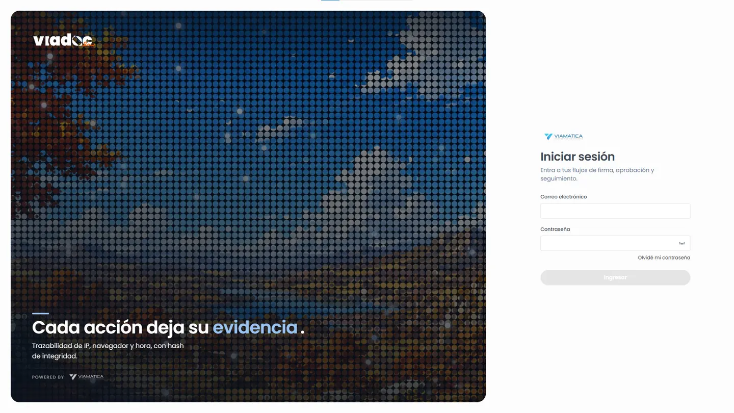 Inicio de sesión de Viadoc