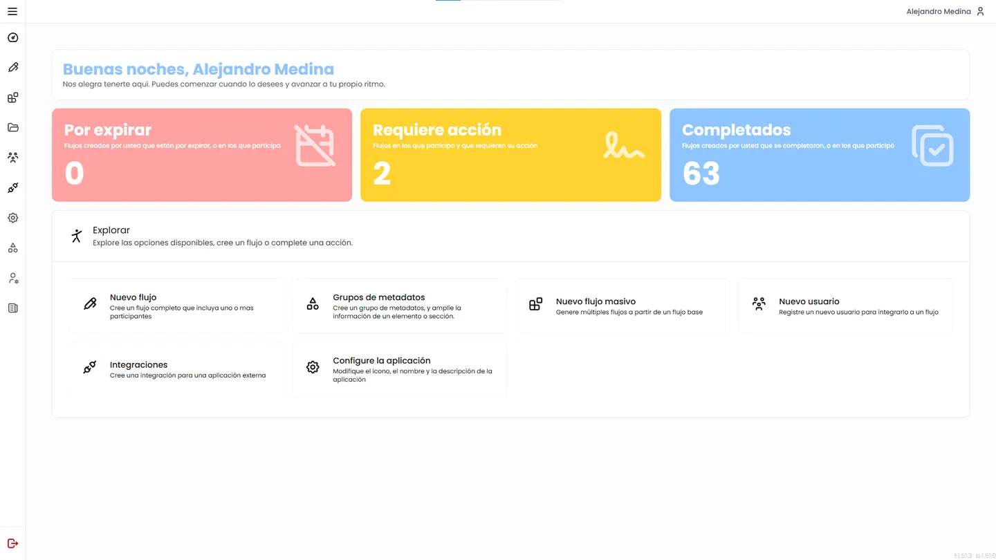 Panel principal de Viadoc